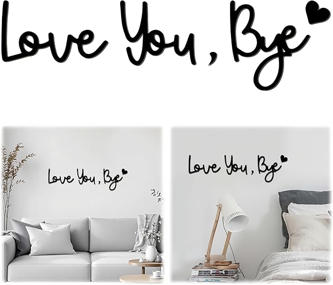 Love You Bye Wood Sign Home Decor, Above Door Topper Decoration, Boho Decor by BADAO