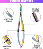 Cross Edge Curved Spring Scissors 5 Inch Stainless Steel Precision Eyebrow & - Image 7