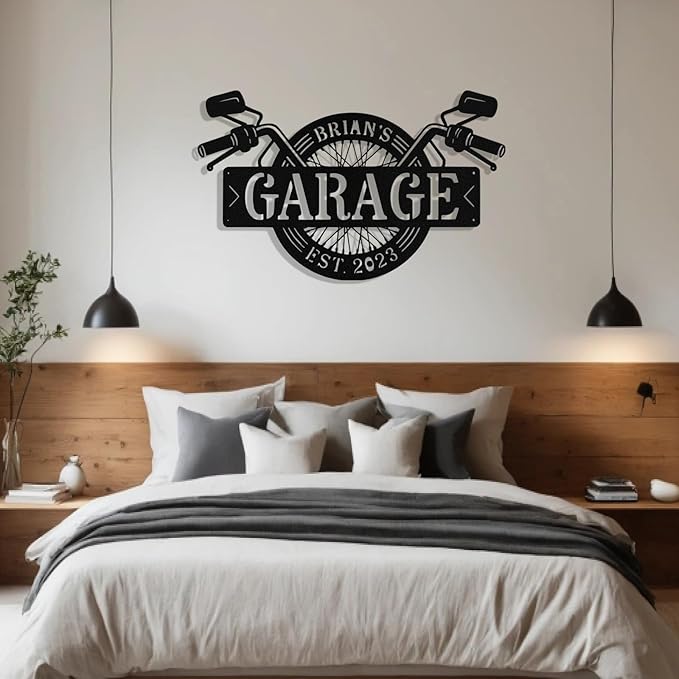Custom Motorcycle Wheel Metal Signs Personalized Biker Name Sign Custom Garage - Image 8