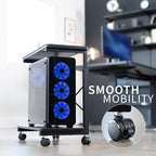 VIVO Large Mobile Adjustable 2-Tier PC Stand, Premium Gaming CPU Computer Tower - Image 9