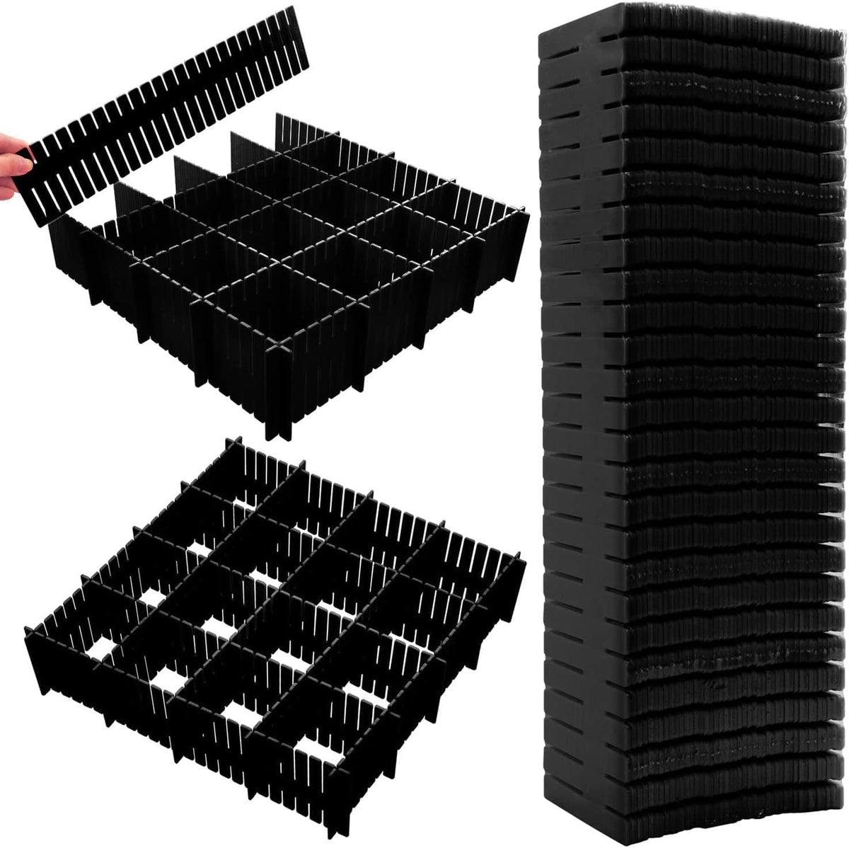 85Pcs Drawer Dividers, Adjustable Drawer Organiser, Cut at Will for Tidying C...