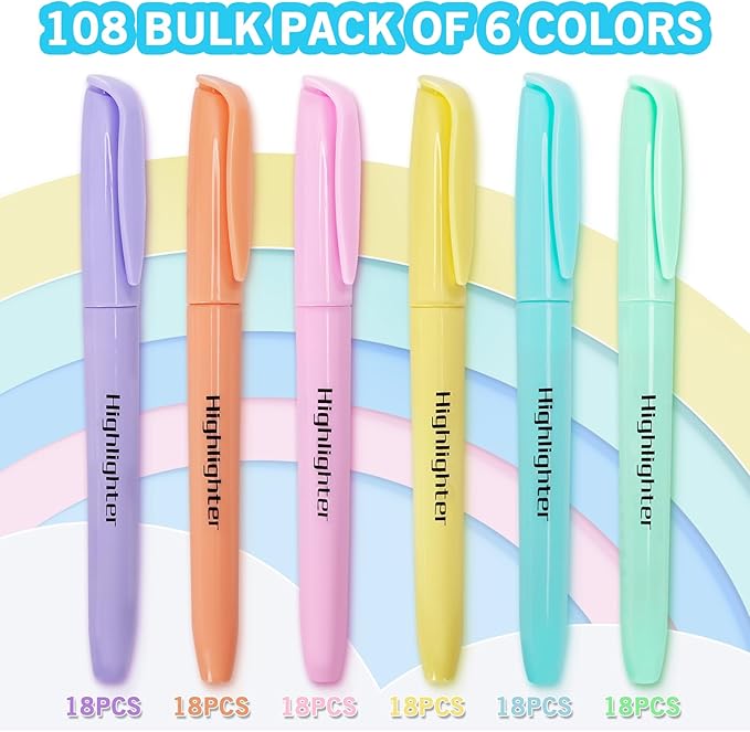 YEGEER Highlighters Bulk, Chisel Tip Dry-Quickly Highlighter Markers, Office - Image 2