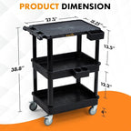 ELAFROS 3-Tier Utility Cart - Image 2