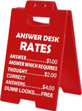 Funny Office Gag Gifts for Coworker Answer Desk Rates Desk Sign for Women Men by Artlunar