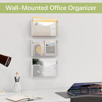 EasyPAG 3 Single Pocket Wall File Organizer, Mesh Hanging File Folder Organizer - Image 4
