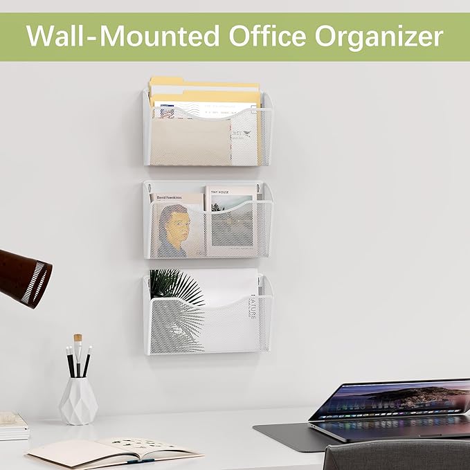 EasyPAG 3 Single Pocket Wall File Organizer, Mesh Hanging File Folder Organizer - Image 4