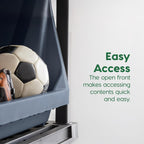 iris usa open front storage bins, heavy duty on a desk or shelf
