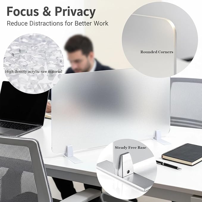 Acrylic Free Standing Screen, Desk Divider - Image 2