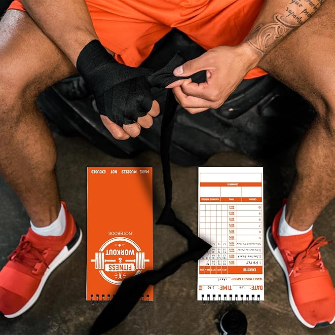 gisgfim 3 Pcs Fitness Journal for Men Women Workout Lifting Log Book Planner - Image 7
