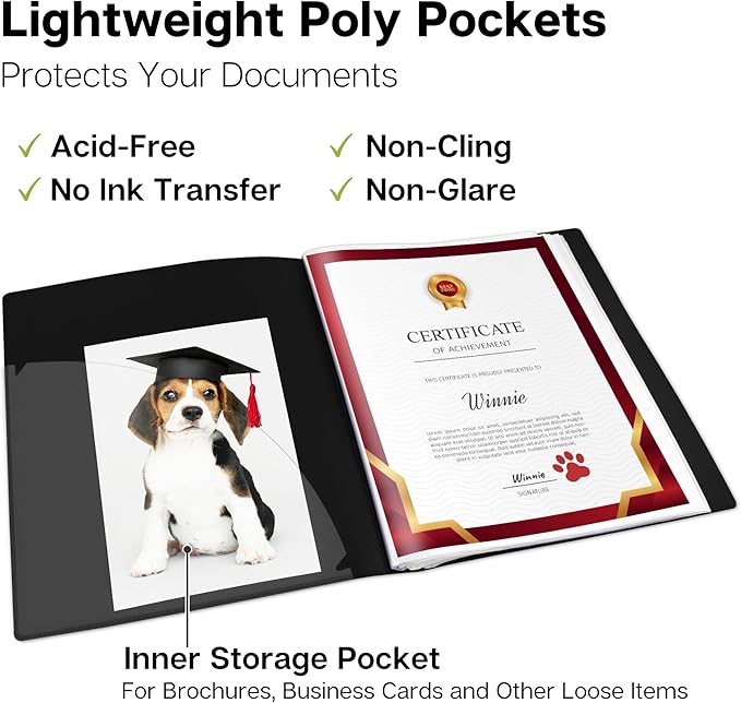 Dunwell Presentation Binder 60-Pocket, Displays 120 Pages, 8.5x11 Portfolio - Image 4