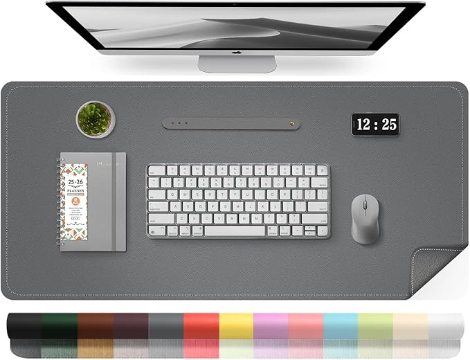 Leather Desk Pad Protector, Desk Mat, Large Mouse Pad, Non-Slip Desk Blotter by BLESWIN