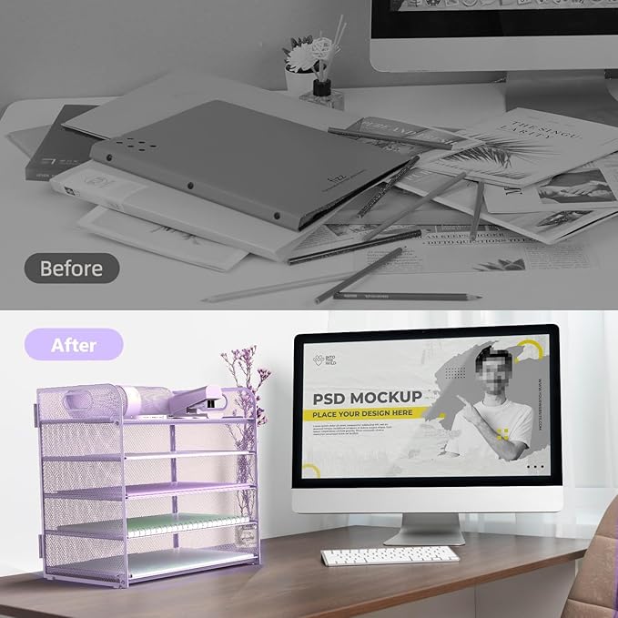Letter Tray Paper Organizer 5-Tier Desk Organizer File Organizer Paper Holder - Image 3