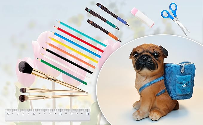 Photour Cute Dog Pen Holder for Desk ，Pen Pencil Cup Creative Desktop Pen - Image 5