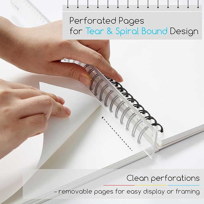 MEEDEN 6"x8" Sketchbook Paper Pad: 122lb/180gsm Spiral Bound Art Sketch Book - Image 5
