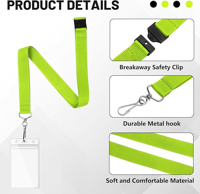 24-Pack Apple Green Breakaway Lanyards - Image 4