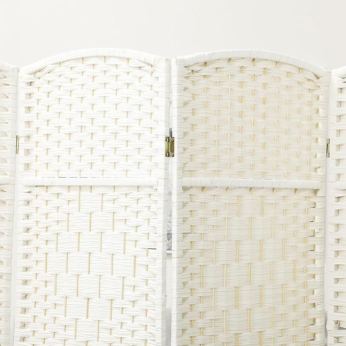 HOMCOM 6 Panel Room Divider, Hand-Woven Freestanding Wall Partition - Image 6