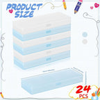 Fainne 24 Pcs Plastic Pencil Case Bulk Pencil Boxes Plastic Stationery Case - Image 2