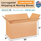 Long Moving & Shipping Boxes 18x9x9 inches - Image 2