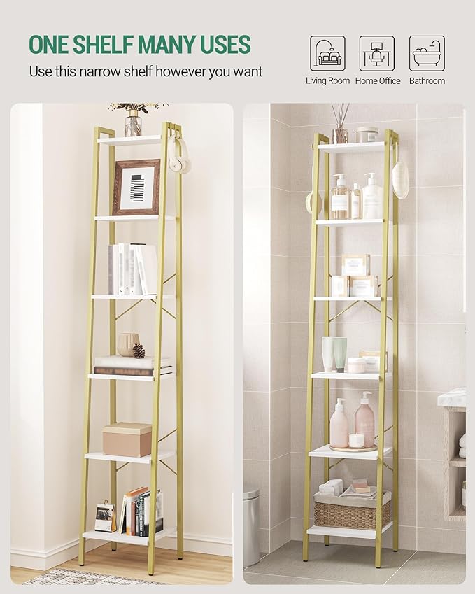 Hzuaneri Ladder Shelf, Bookshelf Bookcase, Freestanding Corner Storage Shelve - Image 3