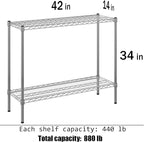Regal Altair 14" Deep x 42" Wide x 34" Height Wire Shelving Kit | 2-Tier | NSF - Image 3