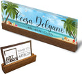 Artblox Personalized Office Desk Name Plate and Business Card Holder | Clear by Artblox