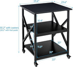 Fannova Printer Stand, 23.6 x 23.6 x 30.1 Inches Large Square Printer Table - Image 3