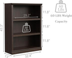 Bevfint 43 in Tall Bookcase, 3-Tier Bookshelf Open Storage, 33 inch Wide Floor - Image 3