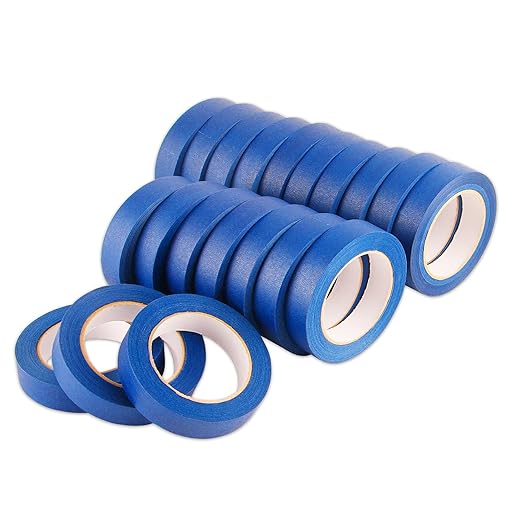 Lichamp Blue Painters Tape 1 inch, 20 Pack Blue Masking Tape Bulk Multi Pack by Lichamp