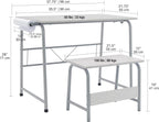 SD Studio Designs Project Center, 55128 Craft Table Play Desk with Bench, Grey, 37.75"W x 21.75"D x 28"H,Grey