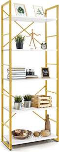CAPHAUS 5 Tier Bookshelf, 24 Inch Width Free Standing Shelf, Bookcase Shelf by CAPHAUS