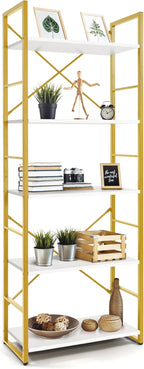 CAPHAUS 5 Tier Bookshelf, 24 Inch Width Free Standing Shelf, Bookcase Shelf by CAPHAUS
