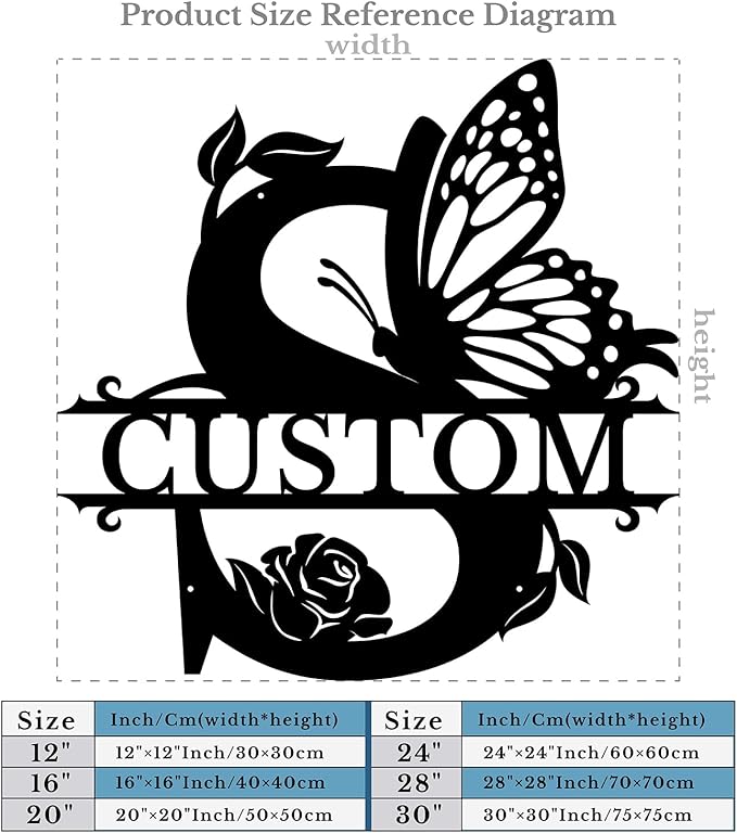 Personalized Custom Letter Name metal Signs, Custom Black Letter Monogram Wall - Image 5