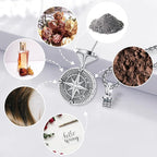 Compass Necklace for Women Men 925 Sterling Silver Pendant Urn Necklaces for - Image 5