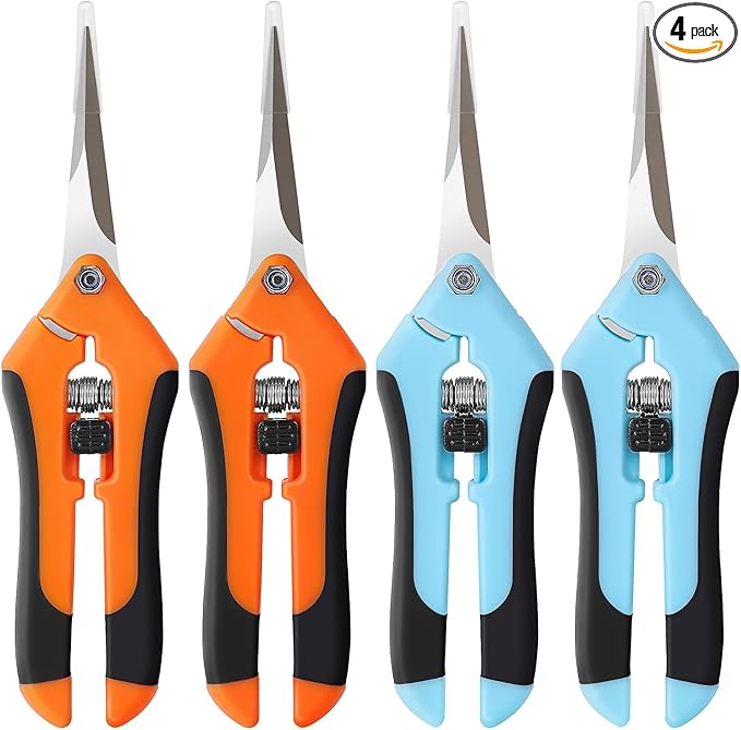 BEoffer 4 Pack Pruning Shears, 6.5 Inch Garden Scissors Gardening Hand Pruning by BEofferDirect