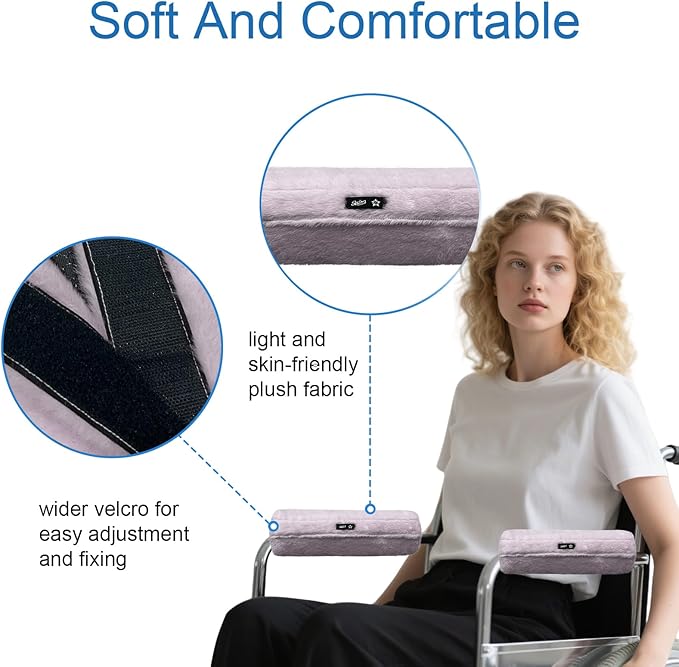 SPRING SEAON Wheelchair Armrest Covers 2 Pack Soft Memory Foam Wheelchair - Image 2