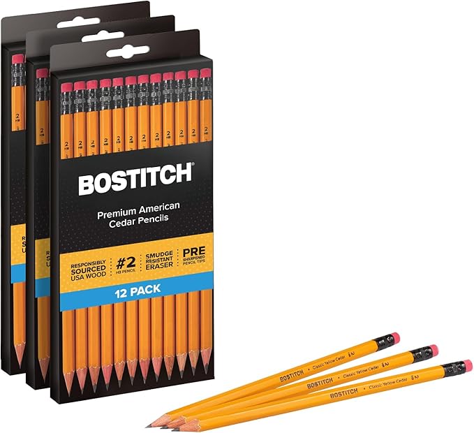 Bostitch Office Premium #2 Pencils, American Cedar Wood, Pre-Sharpened by BostitchOfficeProducts