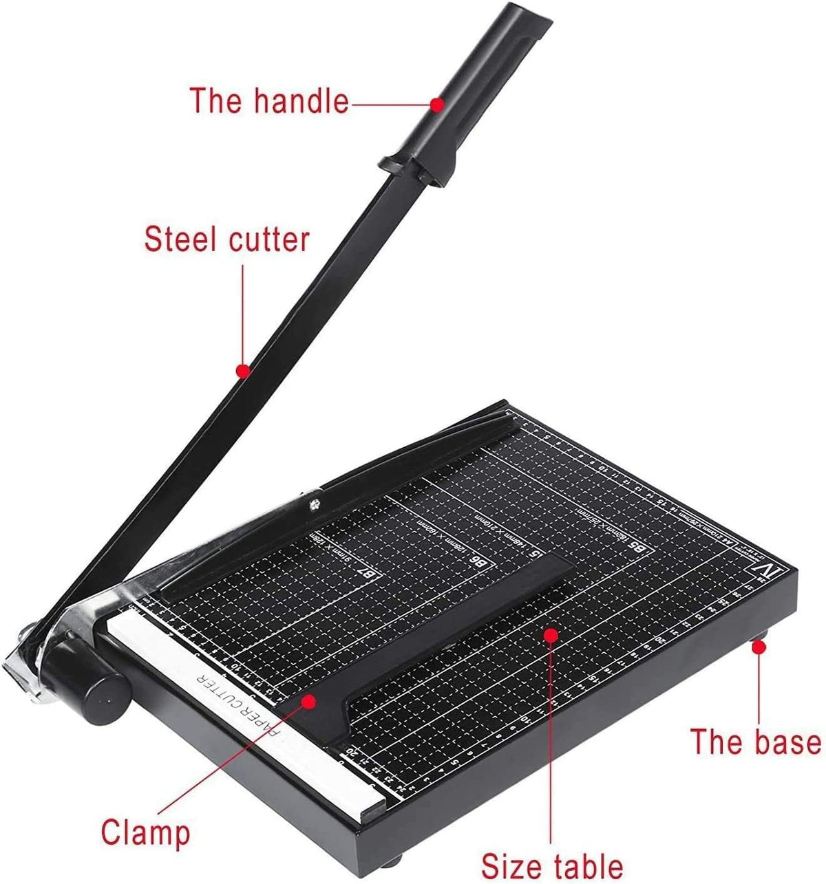 COOCHEER A4 12" Personal Shear Trimmer 12 Sheets for Office Office Black
