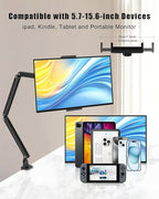 Tablet Stand for Desk/Bed, Adjustable iPad Holder Clamp Mount, Foldable Tablet - Image 5