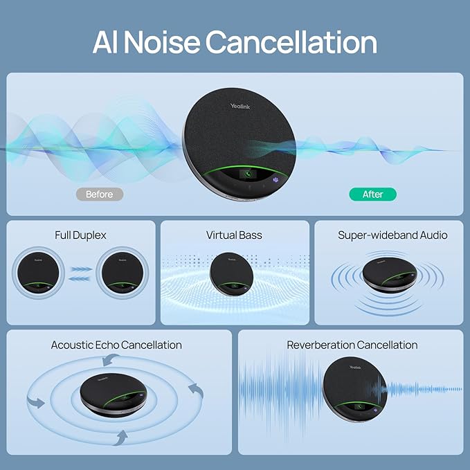 Yealink Bluetooth Speakerphone SP96 Support Daisy-Chain 26H Talk Time Teams - Image 5