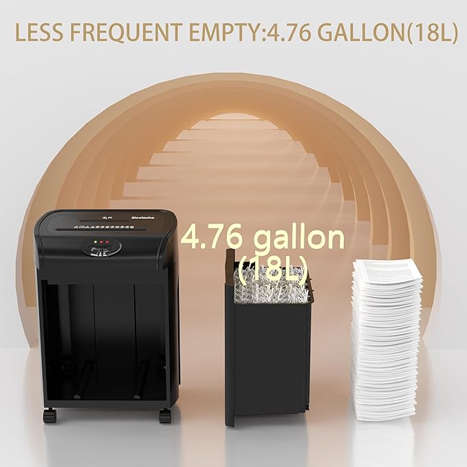 Paper Shredder, 16-Sheet Cross Cut - Image 8