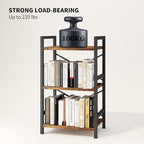 Homeiju Bookshelf, 3 Tier Industrial Bookcase, Metal Small Bookcase, Rustic - Image 7
