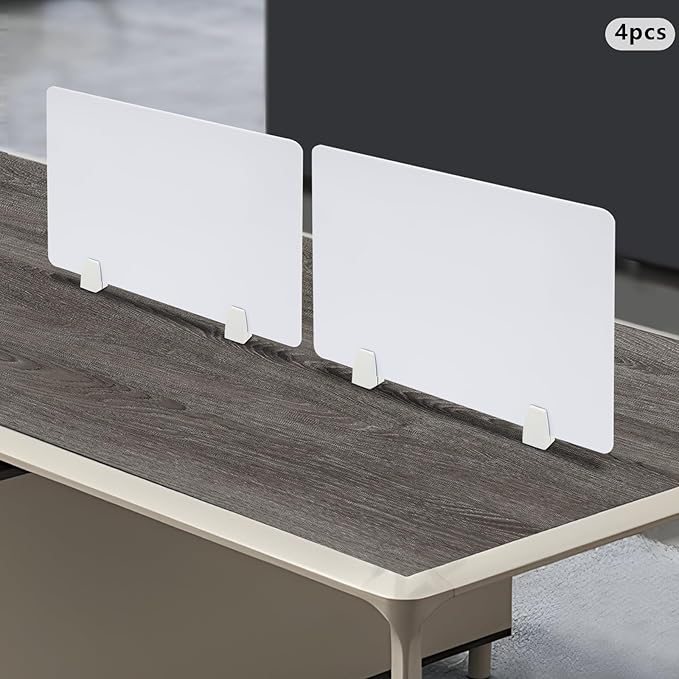 4PCS Desk Dividers Office Partitions, Privacy Desk Panel Protective, Frosted - Image 3