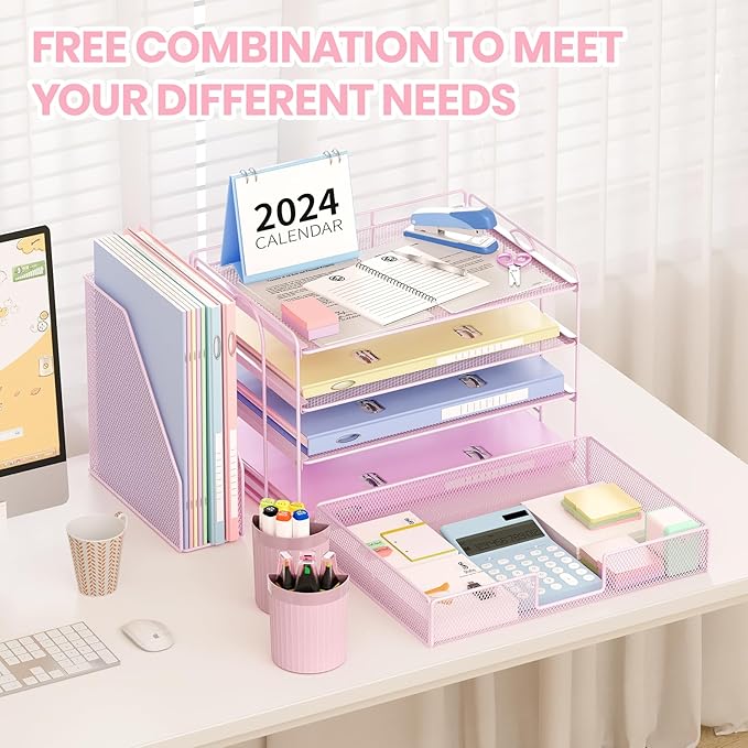 OPNICE Desk Organizer, 4-Tier Desktop File Organizer - Image 4