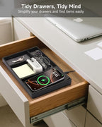 Valet Tray, Built in Wireless Charging Pad, Nightstand Organizer, Two-Toned - Image 4