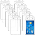 Tinlade 10 Pack Permanent Locking Hard Plastic Badge Holder Vertical Clear ID by Tinlade
