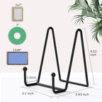 Decolore 4 Pack 4.5 Inch Black Display Stands Metal Plate Holder Display Stands - Image 3