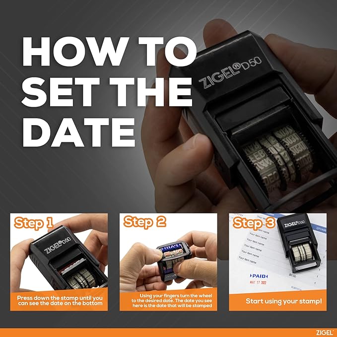 ZIGEL D50 Date Stamp with DEPOSITED - Image 6