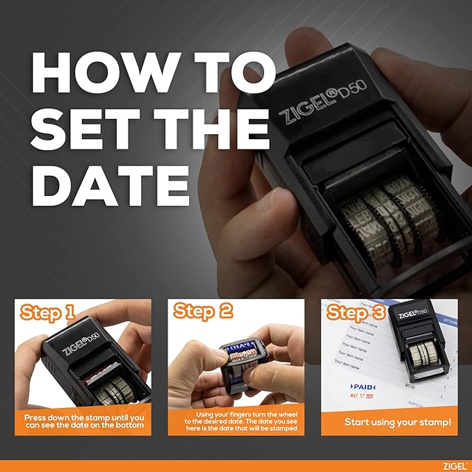 ZIGEL D50 Date Stamp with DEPOSITED - Image 6