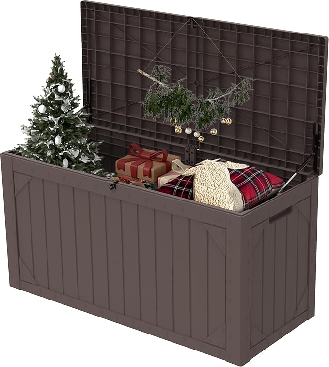 Decksplore 100 Gallon Outdoor Storage Box Waterproof, Lockable Resin Deck Box - Image 5