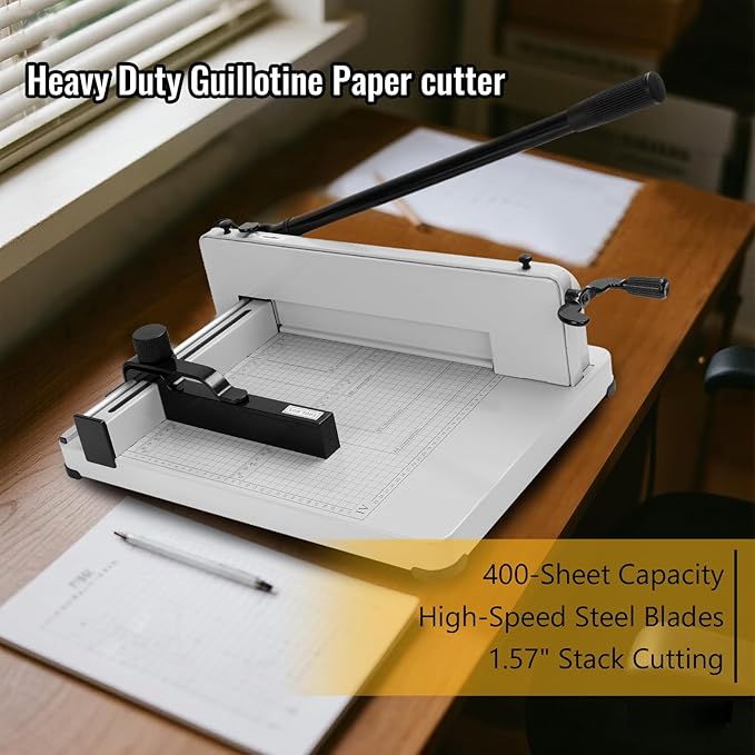 Guillotine Paper Cutter Heavy Duty 400 Sheet Capacity，Paper Cutter 12 Inch - Image 7